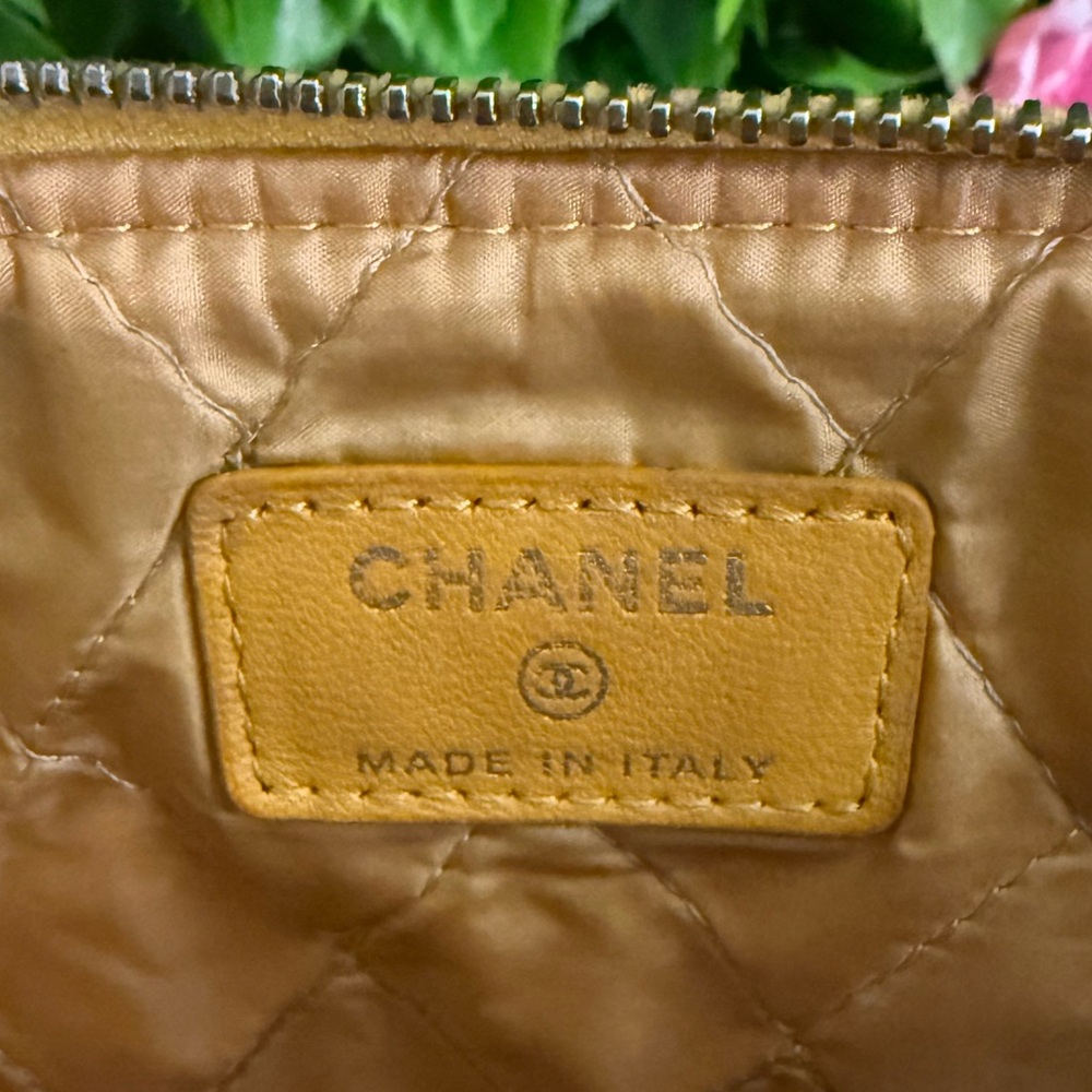 CHANEL O Case Yellow Lambskin Leather Quilted Pouch - Picture 11 of 13